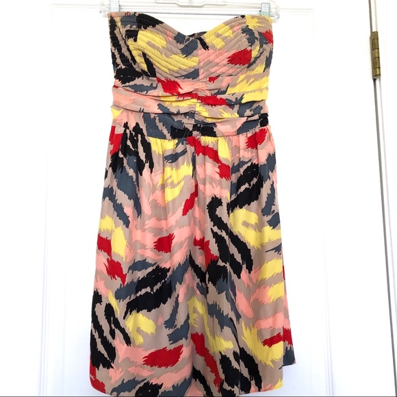 Parker Dresses & Skirts - Parker Geometric Pattern Silk Dress Multicolor Abstract Artistic Pattern